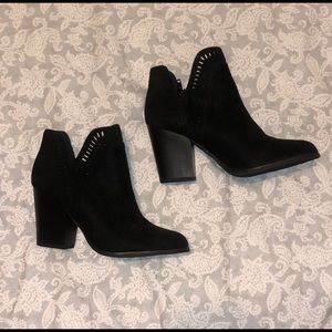 Black suede booties
